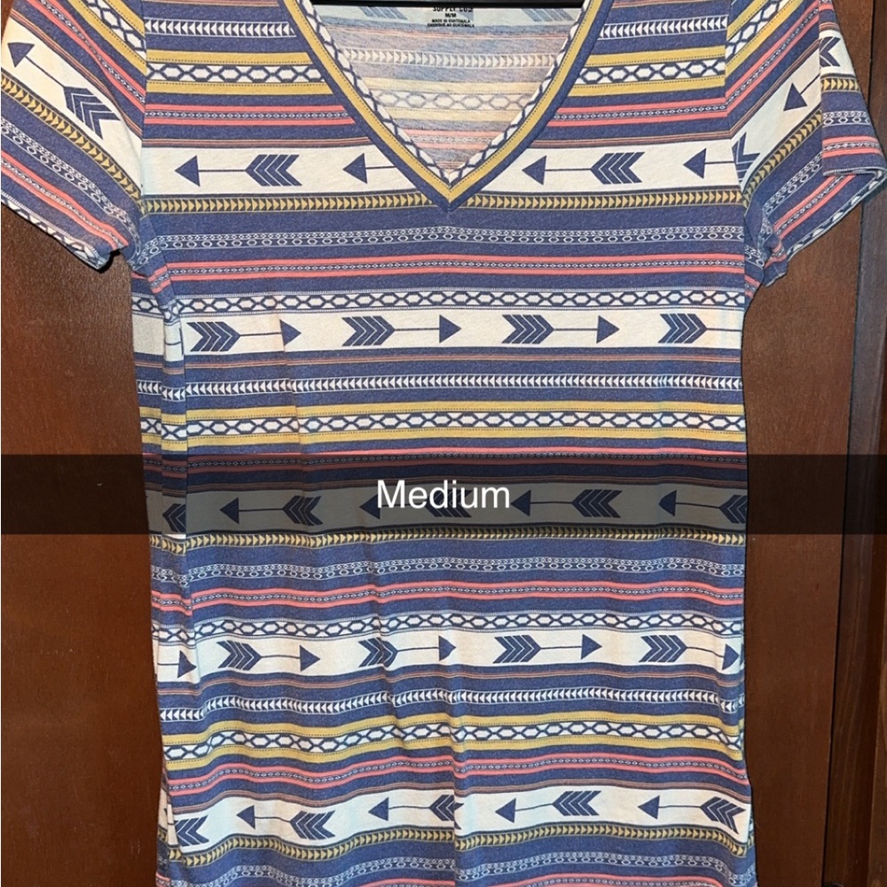 Colorful Striped V-Neck T-Shirt